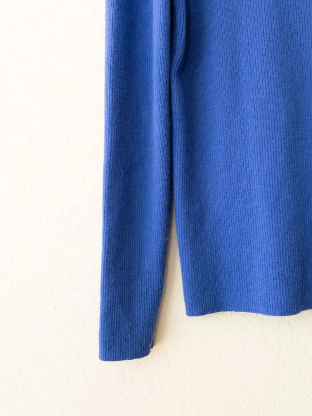J Crew Merino Wool Blend Ribbed Sweater L Blue Long Sleeve Lightweight Knit